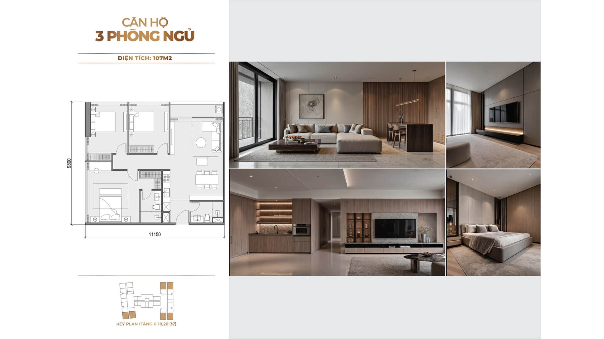 thiết kế căn hộ 3 phòng ngủ dự án sunshine Innovia City Hà Nội